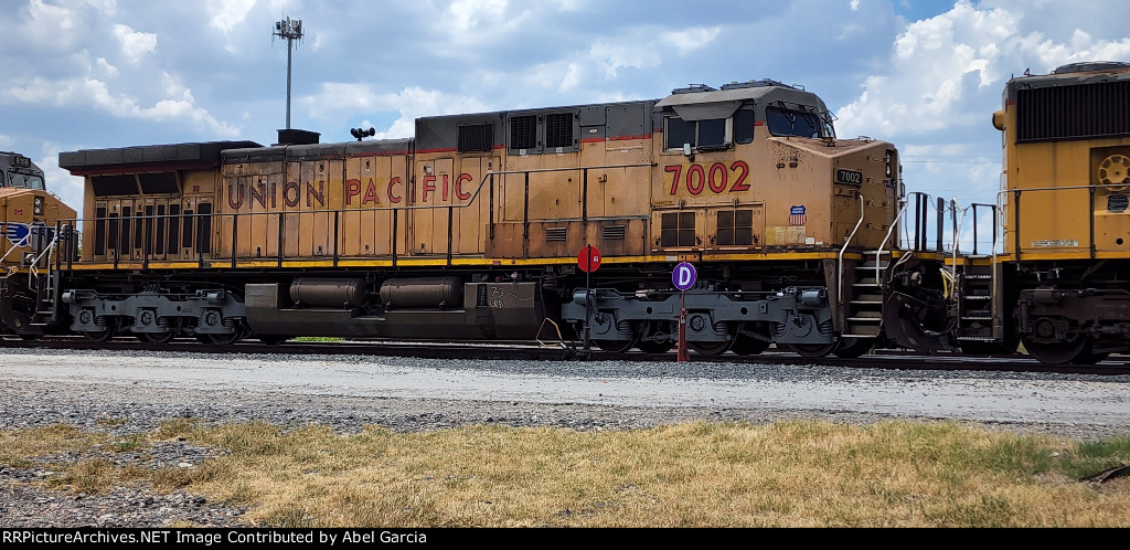 UP 7002 with a set of new trucks